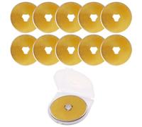 GDFYMI 10Pcs Titanium 45mm Rotary Cutter Blades for Fabric Paper, SKS-7 | Titanium Coated Sharp and Durable Replacement Blades for Crafts DIY, Compatible with Olfa, Fiskars, Sharp, Martelli