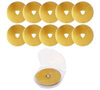 GDFYMI 10Pcs Titanium 60mm Rotary Cutter Blades for Fabric Paper, SKS-7 | Titanium Coated Sharp and Durable Replacement Blades for Crafts DIY, Compatible with Olfa, Fiskars, Sharp, Martelli
