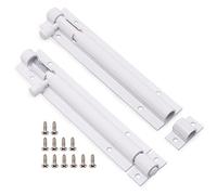 GDFYMI Barrel Bolt Latch, Aluminum Alloy Slide Bolt Latch 5 Inch, Sliding Door Latches, Security Sliding Lock with Screws for Yard Garden Kennel (2 Pcs, White)
