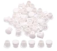 GDFYMI Plastic Hole Plugs, 6mm / 1/4" White Hole Plugs, Flush Type Panel Plugs Fastener Cover for 5.5-6mm Dia. Hole, Snap in Locking Hole Tubing Plug Screw Caps for Kitchen Cabinet Furniture (100 Pcs)