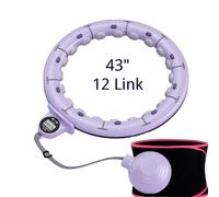 GDGZJJD Weighted Hula Circle for Waist Size up to 43" with Waist Trainer, Infinity Fit Hoop for Adults Weight Loss, Smart Waist Fitness Circle for Women and Beginners