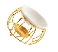 GDHKDDFL Aromatherapy diffuser, Ceramics Dish And Metal Melter Hollowout Pumpkin Shape For Home Decors(Gold)