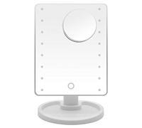 GDHKDDFL Desk Lamp Mirror Makeup Mirror with 16 LEDs Cosmetic With Touch Switch Operated Stand for Tabletop Bedroom Travel Compact Make Up Mirrors