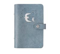 GDHKDDFL Luxury foil-stamped diary, Agenda Diary Personal Organizer PU Leather Cover Loose-leaf Replaceable Paper Traveler Notepad Stationery Supplies,s(Blue,175 * 235mm)
