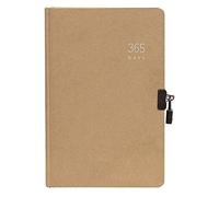 GDHKDDFL Luxury foil-stamped diary, Simple Retro Kraft Paper 365 Days Diary Hard Surface Copybook Stationery Creative Business Student Handbook(B)
