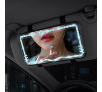 GDHKDDFL Practical accessories for the front passenger seat 3 Light Modes & 62 LEDs - Dimmable Touch Control Rear View Sun-Shading Cosmetic Makeup Mirror(Black)