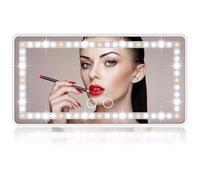 GDHKDDFL Practical accessories for the front passenger seat With 3 Light Modes & 60 LEDs, Makeup Mirror With Dimmable Touch Screen For All Car(White)