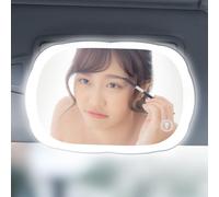 GDHKDDFL Practical accessories for the front passenger seat with 3 Light Modes LEDs, Car Makeup Mirror Dimmable Touch Control, Universal Clip-on