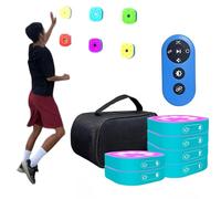 GDHKDDFL Reaction training lights for indoor use, Flash Reflex and Reaction Training LED Light, Multi-Mode Remote Control, Physical, Hand-Eye Coordination(6lights)