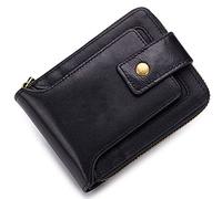GDHKDDFL Retro-Style Wallets, Thickened Horizontal Driver's License Multi-Card Zipper Wallet with Blocking Technology(Black,Without Box)