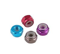 GDHKDDFL Titanium hex nuts, Nuts Nylon-Insert Locknuts Aluminum Alloy Hexagon Hex Nut M2 M3 M4 M5 Multiple Colors(10pcs,M3 Sky Blue)