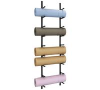 GDHKDDFL Yoga Mat Storage 9-Tier Wall Mount Organizer Shelf - Metal Towel and Foam Roller Display Stand for Multi-Purpose Use Ideal for Yoga Studios(Black,9)