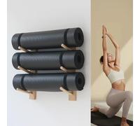 GDHKDDFL Yoga Mat Storage Wooden Yoga Mat Holder Wall Mount Home Gym Storage Rack Organization, For Room/Home Decor(9 Layer,55cm)