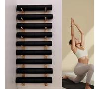 GDHKDDFL Yoga Mat Storage Wooden Yoga Mat Holder Wall Mount Home Gym Storage Rack Organization, For Room/Home Decor(9 Layer,156cm)