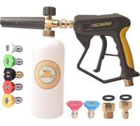 GDHXW X-887 High Pressure Washer Gun Snow Foam Lance Cannon Foam Blaster 2 Adapter 7 Pressure Washer Nozzles,for Car Washing