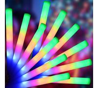 GDHZWTMY 12 Pcs LED Foam Glow Sticks Bulk,Glow in The Dark Party Supplies,Foam Light Up Sticks 3 Modes of Color Flashing for Birthday,Wedding,Raves,Carnival,Christmas,Concert,Halloween,New Year