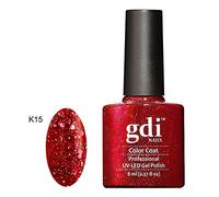 GDI Nails - K15 Miss Dynamite - Deep Ruby Red Shade with Red Glitters - UV LED Soak Off Gel Nail Polish Varnish - Diamond Shimmer Glitter Range - 8ml - ***REQUIRE UV/LED LAMP TO CURE DRY GEL POLISH***