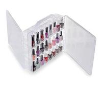 GDICONIC 48 Bottles Universal Clear Portable Nail Polish Cosmetic Organizer Holder Display Container Double Side Storage Case Dividers Space Saver Box