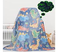 Gdindff Cute Kids Blanket Glow In The Dark Dinosaur Blanket For Boys Dinosaur Flannel Glowing Blanket For Bed Sofa Couch Soft Warm Fluffy Blankets Unique Christmas Birthday Gift For Kids Boys Teen