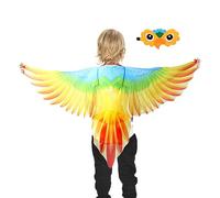 Gdiojnfg Child Parrot Wings Costume Bird Wings Cape Costume Polyester 112x60cm Transform Into A Flexible, Beautiful, And Elegant Parrot Suitable For Bird-themed Parties, Everyday Dress-up, Cosplay