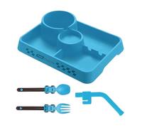 Gdiojnfg Feeding Utensils Set - Washable Portable LED Weaning Cutlery Kit - Divided Feeding Plates | for Aged 1-7 Kid Boys Children Kindergarten Birthday Christmas New Year Home Indoor Traveling Hotel