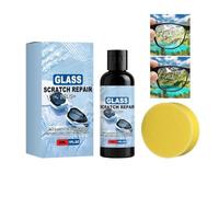 Gdiojnfg Glass Scratch Remover | 30ml Window Restoration Solution with Sponge | Auto Glass Maintenance Liquid | for Home Shower Automotive Truck Sedan Eyeglass Windshield Lens Mirror