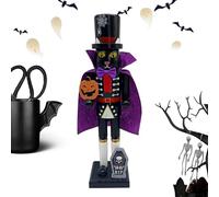 Gdiojnfg Halloween Nutcracker Wood 14 Inch,Black Cat Witch Holiday Decoration Figure | Decorative Desktop Ornament for Study Teens Adults Kids Living Room Bedroom Nightstand Bookshelf