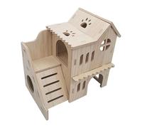 Gdiojnfg Hamster Maze House | Double-decker Gerbil Hut With Ladder - Large Wooden Small Animals Pets Exploring Toys For Chinchilla