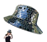 Gdiojnfg Neon Cowboy Hat, Disco Cowboy Hat, Disco Ball Hat, Glitter Mirrors Disco Bucket Hat, Glitter Sequins Bucket Hat Disco Decor, Glitter Sequins Bucket Hat Cap For Club Stage Bar Dance