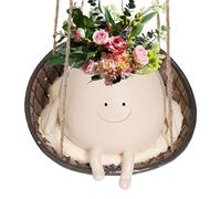 Gdiojnfg Swinging Plant Pot With Face, Funny Plant Pots, Succulent Planter, Cute Plant Pot, Mounting Flower Pot, Cactus Plant Pot, Mounting Swing Chair Planter, Creative Succulents Plants Pot Basket