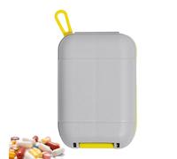 Gdiojnfg Travel Pill Organizer - Moisture Proof Small Pill Case - Fish Oil Box with Safety Lock, Portable Supplements Tablet Container for Briefcase