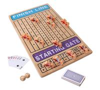 Gdiojnfg Wooden Challenge Toy Racing Board Games, Horse Race Board Game, Family Game With Horses Dice & Cards, Fun Games Across The Board Horseracing Game