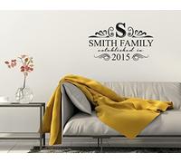 GDirect Kitchen Living Room Bedroom Decor Artwork Family Name Est Logo Personalised Wall Sticker Vinyl Decal 60x70cms