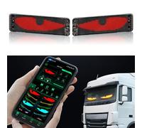 GDJGNUDK LED Eyes for Truck and Car, Devil Eyes, Dynamic LED, Smart Colourful Eye Lamp,Soft Screen, Diy Text Pattern Dynamic Led Smart Colorful Eye Lamp Soft Screen(70x173mm)