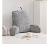 GDJGNUDK Soft Reading Pillow for Bed Sofa Chair, Reading Cushion for Bed with Arms Lumbar Pillow, Soft Bed Rest Reading Pillow with Neck/Arm Support, for Books, Gaming, Watching TV(Gray)