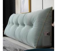 GDJGNUDK Triangular Cushion Reading Cushion Headboard Backrest Headlash Removable Lecture Lumbar Pillow with Bolter Positioning Support for Bedroom Sofa Bed(Bronze,60 * 50 * 20cm)