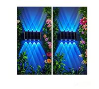 GDJIAYIYI RGB 8 LED Lights 2 Pack Solar Wall Light Fence Lights Outdoor, RGB Solar Garden Light,Christmas Decor,Waterproof, Energy Class Suitable for Backyards, Patios, Fences, Balconies