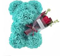 GDJIAYIYI Valentines Gift,Rose Teddy Bear,Rose flower Bear,Artificial Flower Bear, Bear Flower,Birthday Gift, for Women,Ladies,Girlfriends,Girls, Moms, Grandmothers, Fathers (Green)