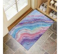 GDJSMIN Abstract Art Door Mats Indoor Washable,Soft Low Pile Front Door Mat,Non-slip Entrance Rug,Marble Swirl Pattern Floor Carpet,Floor Carpet Kitchen Laundry Bedroom(Pink, 50 x 80 cm)