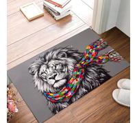 GDJSMIN Chimpanzee Profile Washable Entryway Rug - Grey Soft Street Graffiti Oil Paintings Bathroom Rug Non-Slip Front Door Mat Indoor Entrance Thin 80 x 120 cm Accent Throw Rugs for Kitchen Bedside