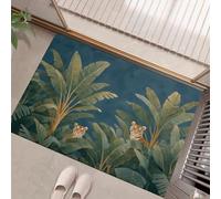 GDJSMIN Door Mat 40 X 60 Cm - Jungle Scene Machine Washable Mat Super Banana Tree Tiger Illustration Soft Non Slip Doormat Indoor Outdoor Water Floor Mats Heavy Duty Entrance Rug,Dark Green