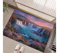 GDJSMIN Door Mat 60 x 90 cm - Nature Photography Machine Washable Mat Super Majestic Waterfall Scenery Soft Non Slip Doormat Indoor Outdoor Water Floor Mats Heavy Duty Entrance Rug,Pink
