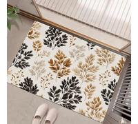 GDJSMIN Door Mat 80 X 120 cm - Plant Pattern Machine Washable Mat Super Plant Branch And Leaf Design Soft Non Slip Doormat Indoor Outdoor Water Floor Mats Heavy Duty Entrance Rug,Beige