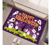 GDJSMIN Door Mat Indoor Outdoor 60 x 90 cm | Ghosts, Witch'S Hat Tree Entrance Floor Mats Non-Slip Doormats Washable Absorbent Dirt Trapper Low Profile Floor Rug for Front Door Kitchen Bedroom