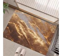 GDJSMIN Door Mat Indoor Outdoor 90 X 150 cm Gold Foil Marble Texture Entrance Floor Mats Abstract Art Non-Slip Doormats Washable Dirt Trapper Low Profile Floor Rug For Front Door Kitchen Bedroom