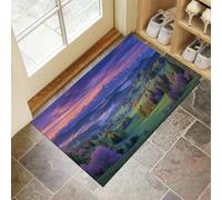 GDJSMIN Door Mats Indoor,40 X 60 cm Doormats Valley Sunrise Panorama Inside Absorbent Non Slip Low Profile Front Door Mat Washable For Entrance, Kitchen Pets And Dogs, Purple