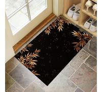 GDJSMIN Door Mats Indoor,60 X 90 cm Doormats Golden Bamboo Leaf Design Inside Absorbent Non Slip Low Profile Front Door Mat Washable For Entrance, Kitchen Pets And Dogs, Light Bronze