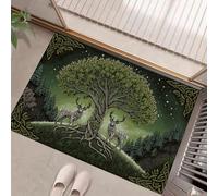 GDJSMIN Door Mats Washable,45 x 75 cm Indoor Non-slip Dirt Trapper Floor Mat, Tall Tree Pattern Inside Front Door Mats,Low Profile Mat for Kitchen,Garden,Hall Entryway