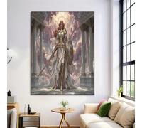 GDJSMIN Fantasy Style Decoration Poster, Golden Armor Female Decoration Painting, Printed Poster On The Background Wall Of The Living Room Office, Frameless (Gold,40×60 Cm)
