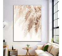 GDJSMIN Large Artistic Style Light Brown Palm Leaf Illustration Poster Canvas Painting For Living Room Wall Art Pictures Home Decorative 30×40 Cm Frameless,Beige